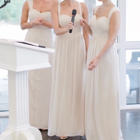 Bill Levkoff Champagne Bridesmaid Dress - Picture 2 of 4